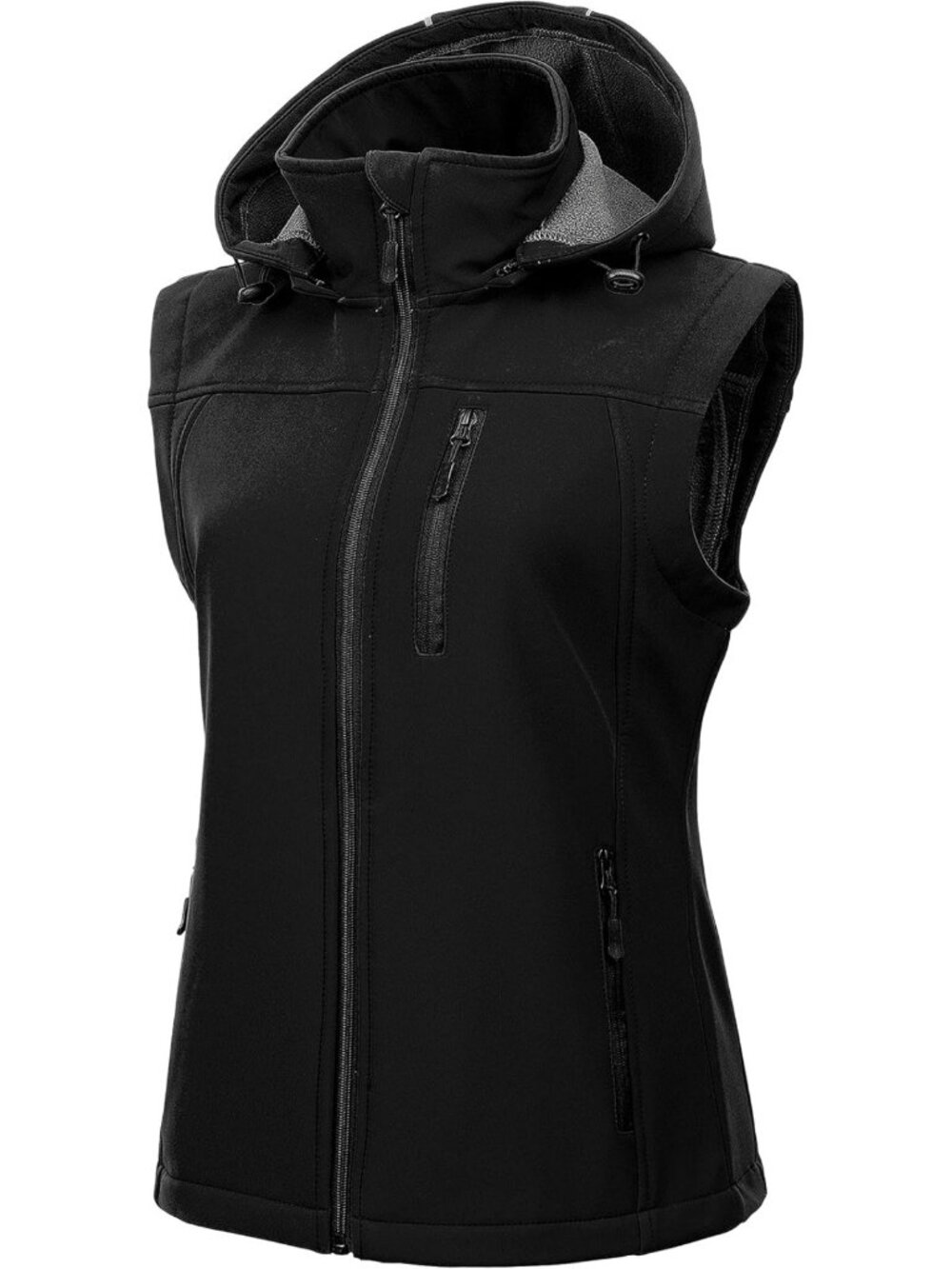 Lightweight Softshell Vest for Women - Windbreaker Sleeveless Jacket with Hood